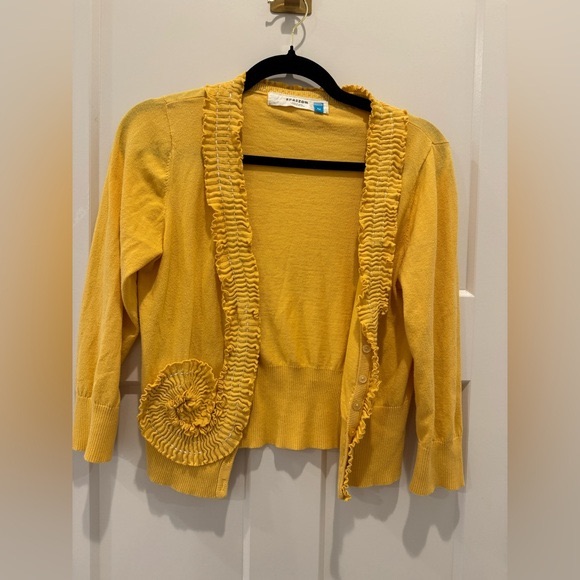 Sparrow Yellow Ruffled Cardigan